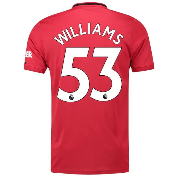 Camiseta Manchester United NO.53 Williams 1ª Kit 2019 2020 Rojo